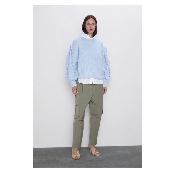 Cargo pants in dark khaki (with a sheen) - Picture 1 of 2